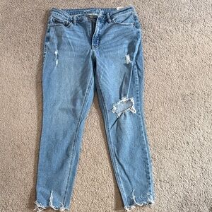 Old Navy Women's Ripped Skinny Jeans - Medium Blue